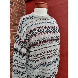 Vintage 90's Nordic Fair Isle Oversized Grandpa Cotton Sweater